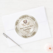 ゴージャスパーソナライズされたな結婚式用シールの引き立て ラウンドシール (封筒)