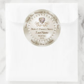 ゴージャスパーソナライズされたな結婚式用シールの引き立て ラウンドシール (バッグ)