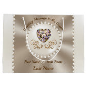 ゴージャスパーソナライズされたな結婚抱き枕 ラージペーパーバッグ (裏面)