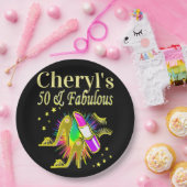 ゴージャスパーソナライズされたな金ゴールド50歳 ペーパープレート (パーティー)