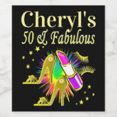 ゴージャスパーソナライズされたな金ゴールド50歳 ワインラベル (シングルラベル)