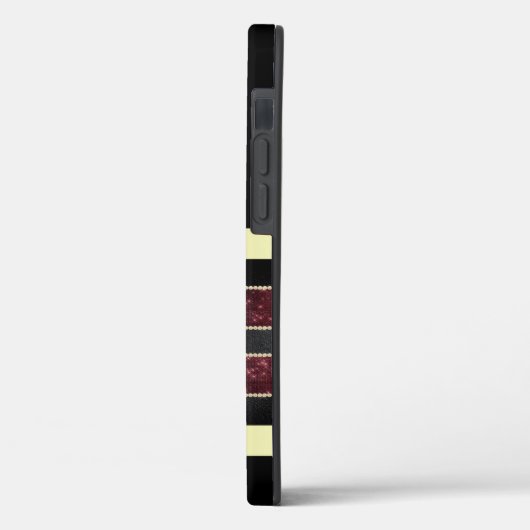 ゴージャスパーソナライズされたな金ゴールド/黒いiPhoneケース Case-Mate iPhoneケース (裏面 / 左)