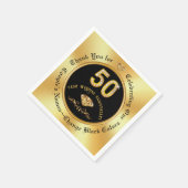 ゴージャスパーソナライズされたな50周年記念ナプキンス スタンダードカクテルナプキン (角)