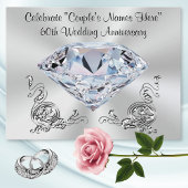 ゴージャスパーソナライズされたな60周年記念招待状 インビテーションポストカード