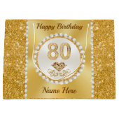 ゴージャスパーソナライズされたな80番目の誕生日抱き枕 ラージペーパーバッグ