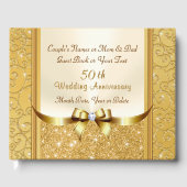 ゴージャスパーソナライズされた50周年記念ゲストブック ゲストブック (正面)