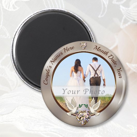 ゴージャスパーソナライズされた、マグネット結婚式の引き出物格安 マグネット