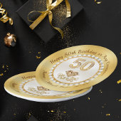 ゴージャスパーソナライズされた、第50回誕生日紙プレート ペーパープレート