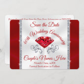 ゴージャスパーソナライズされた、40th日付カードを保存 招待状 (正面/裏面)