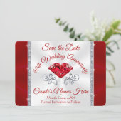 ゴージャスパーソナライズされた、40th日付カードを保存 招待状 (スタンド正面)