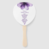 ゴージャスパープルフラワー結婚式 プログラム ハンドファン (正面)