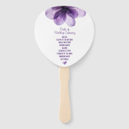 ゴージャスパープルフラワー結婚式 プログラム ハンドファン