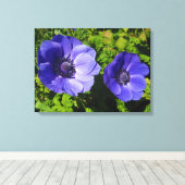 ゴージャスパープルポピーフローラキャンバスプリントプリント キャンバスプリント (インサイチュ (ウッドフロア))