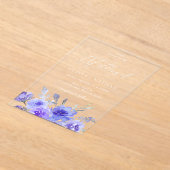 ゴージャスパープルラベンダーバイオレット結婚フローラ アクリル招待状 (レイダウン)