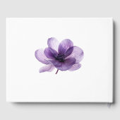 ゴージャスパープル結婚フラワーズゲストブック ゲストブック (裏面)