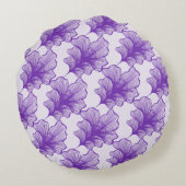ゴージャスパープル花びら円枕 ラウンドクッション (裏面)