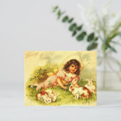 ゴージャスビクトリアンガールイースターバニーズポストカード シーズンポストカード (スタンド正面)