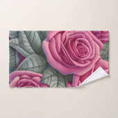 ゴージャスビクトリアンパステルピンクローズプリント バスタオルセット (ハンドタオル)