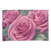 ゴージャスビクトリアンパステルピンクローズプリント 枕カバー (正面右)