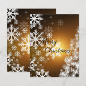 ゴージャスビューティフル金ゴールドスパークリーブレスホリデーカード シーズンカード (正面/裏面)