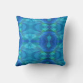 ゴージャスピーコックブルー抽象芸術 クッション (裏面)