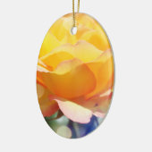 ゴージャスファンシーイエローローズハッピーホリデー セラミックオーナメント (左)