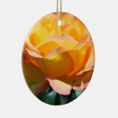 ゴージャスファンシーイエローローズハッピーホリデー セラミックオーナメント (右)