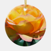 ゴージャスファンシーイエローローズハッピーホリデー セラミックオーナメント (正面)