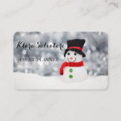 ゴージャスフィセントクリストマススヌイング雪だるま 名刺 (正面)