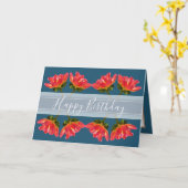 ゴージャスフローラブーケレッドダリアフラワー誕生日 カード (黄色い花)