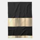 ゴージャスブラックと金ゴールドデザイン キッチンタオル (縦)