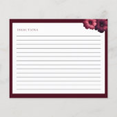 ゴージャスブルゴーニュフローラブライダルシャワーレシピカード (裏面)