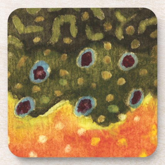 ゴージャスブルックマス釣り釣り漁師アングラー コースター (正面)