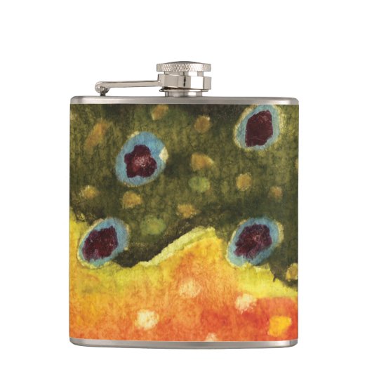 ゴージャスブルックマス釣り釣り漁師アングラー フラスク (正面)