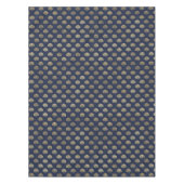 ゴージャスブルーとメタリック金ゴールドシェルホームデコール テーブルクロス (正面)