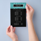 ゴージャスブルーグリッターサロン料金＆サービス チラシ (ハンドル)