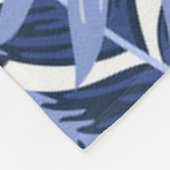 ゴージャスブルートロピカルパターン フリースブランケット (角)