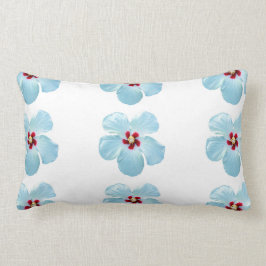 ゴージャスホワイトハワイアンハイビスカスフラワーピロー ランバークッション