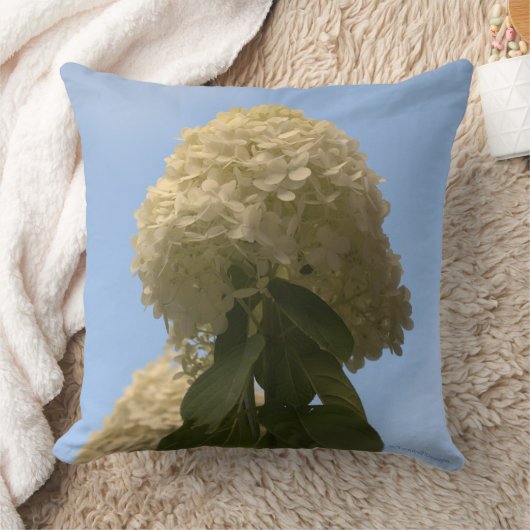ゴージャスホワイトライムアジサイフローラ装飾用クッション クッション (ブランケット)