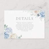 ゴージャスホワイト&ブルーフローラ結婚ズ詳細 エンクロージャーカード (正面)