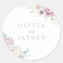 ゴージャスボタニカルホワイト&赤面結婚フローラ ラウンドシール
