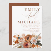 ゴージャスボホサマーオータム秋の結婚式 招待状 (正面/裏面)