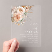 ゴージャスボホフローラ結婚式招待状 アクリル招待状 (インサイチュ (ポータブル))