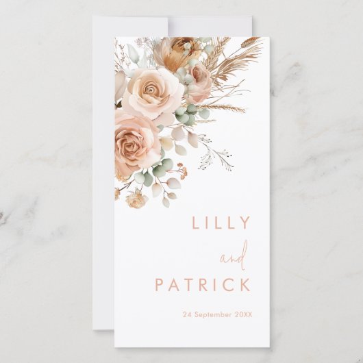 ゴージャスボホフローラ結婚式 プログラム (正面)