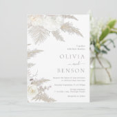 ゴージャスボホ&アイボリー結婚フローラ 招待状 (スタンド正面)
