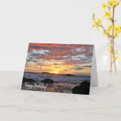 ゴージャスマウイオレンジサンセット誕生日 カード (黄色い花)