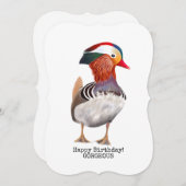 ゴージャスマンダリンダックハッピーバースデー 招待状 (正面/裏面)