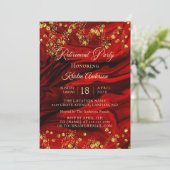 ゴージャスマーブルレッドリタイアメントパーティの招待状 招待状 (スタンド正面)