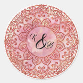 ゴージャスメーンディ結婚式用シール ラウンドシール (正面)