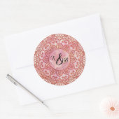 ゴージャスメーンディ結婚式用シール ラウンドシール (封筒)